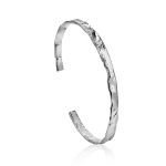 ​Contemporary crumbled texture one-size silver ring The Liquid, Ring Size: Adjustable, image , picture 5