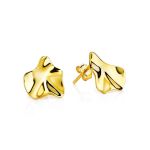 18ct Gold on Sterling Silver ​Boho Textured Stud Earrings The Liquid, image 