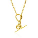 Gold Plated Silver ​Disk T-Bar Necklace The Liquid, image 