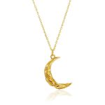 Designer Gold Plated Necklace With Crescent Pendant The Liquid, image 