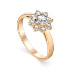 Elegant Gold Plated Ring With Crystals, Ring Size: 6.5 / 17, image 