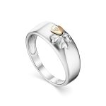 Silver Gold Diamond Ring With Clover Shaped Details The Diva, Ring Size: 8 / 18, image 