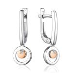 Silver Dangle Earrings With Diamonds And Gold Details The Diva, image 