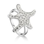 Silver Starfish Ring With Crystals The Jungle, image 