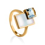 Gold Topaz Ring With Nacre, Ring Size: 6 / 16.5, image 