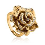 Bold Golden Transformer Ring With Crystals, image 