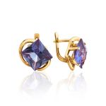 Bold Golden Ring With Synthetic Alexandrite, Ring Size: 7 / 17.5, image , picture 6