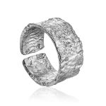 Silver Textured Drop Earrings The Liquid, image , picture 6