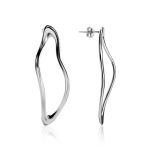 Smooth Stylish Silver Earrings The Liquid, image 