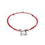 Red Friendship Lace Bracelet With Crystal Charm							, image 
