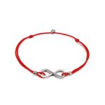 Red Lace Friendship Bracelet With Crystal Infinity Charm						, image 