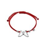 Red Lace Friendship Bracelet With Butterfly Charm, image 