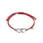Red Lace Friendship With Linked Heart Charm								, image 
