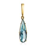 Bold Golden Drop Earrings With Aquamarine, image , picture 4