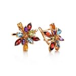 Bright Golden Ring With Multicolor Gemstones, Ring Size: 6.5 / 17, image , picture 5