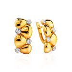 Chic Gold Plated Earrings With Crystals, image 