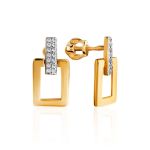 Geometric Gold Plated Pendant With Crystals, image , picture 5