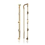 Gold Plated Chain Dangles With Crystals, image 