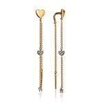 Refined Gold Plated Dangle Earrings With Crystals, image 