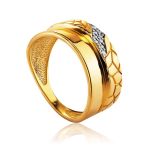 Luminous Gold Plated Band Ring, Ring Size: 6.5 / 17, image 