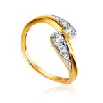 Feminine Open Ring With Crystals, Ring Size: 6 / 16.5, image 