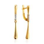 Refined Gold Plated Crystal Dangle Earrings, image 