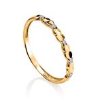 Laconic Gold Plated Ring With Crystals, Ring Size: 6 / 16.5, image 