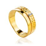 Gold Plated Band Ring With Crystals, Ring Size: 6.5 / 17, image 