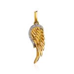 Gold Plated Wing Shaped Earrings With Crystals, image , picture 5