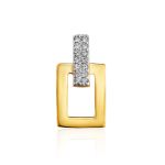 Geometric Gold Plated Pendant With Crystals, image 