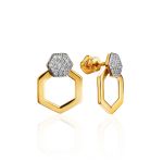 Geometric Gold Plated Pendant With Crystals, image , picture 5