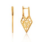 Geometric Gold Plated Silver Earrings, image 