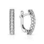 Stylish White Gold Diamond Earrings, image 