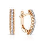 Classy Gold Diamond Earrings, image 