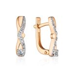 Elegant Gold Diamond Earrings, image 