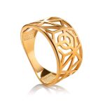 Designer Gold Plated Silver Band Ring, Ring Size: 6.5 / 17, image 