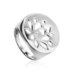 Silver Signet Ring With Crystal The Enigma, Ring Size: 6.5 / 17, image 