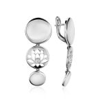 Silver Crystal Earrings With Lotus Motifs The Enigma, image 