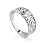 Silver Leaf Cut Out Ring The Sacral, Ring Size: 8 / 18, image 