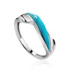 Silver Ring With Blue Enamel, Ring Size: 5 / 15.5, image 