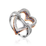 Fabulous Heart Shaped Diamond Ring With Sapphires, image 