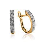 Golden Ring With Two Diamond Rows, Ring Size: 6.5 / 17, image , picture 5