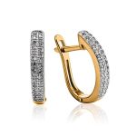 Golden Ring With Two Diamond Rows, Ring Size: 6.5 / 17, image , picture 6