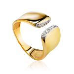 Magnificent Gold Plated Open Ring With Crystals, Ring Size: 6 / 16.5, image 
