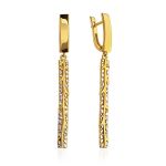 Bold Gold Plated Silver Dangle Earrings, image 