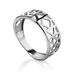 Laced Silver Band Ring The Sacral, Ring Size: 8 / 18, image 