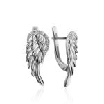 Silver Crystal Wing Earrings, image 