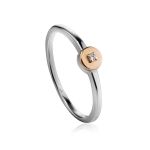Silver Golden Ring With Solitaire Diamond The Diva, Ring Size: 8 / 18, image 