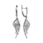 Amazing Silver Wing Dangles With Crystals, image 