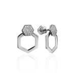 Amazing Silver Crystal Stud Earrings The Astro, image 